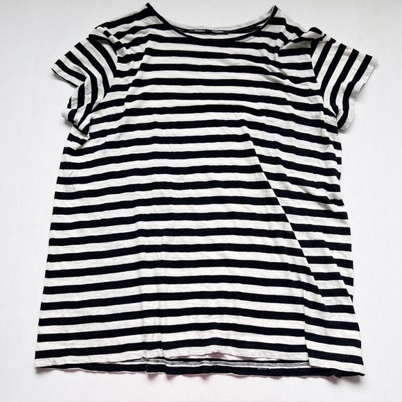 Proenza Schouler Tops - Proenza Schouler Cotton Short Sleeve Striped Tee Shirt Top Large Black White